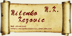 Milenko Kezović vizit kartica